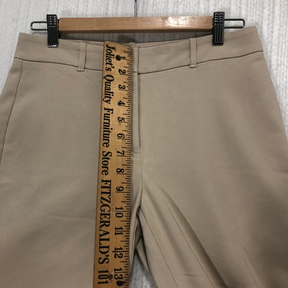 White House Black Market Tan Khaki Slim Ankle Pants Womens 4 Slit Hem WHBM‎ - Picture 6 of 8